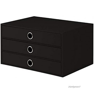 Rössler Soho Petit meuble de rangement 3 tiroirs pour documents A4 Noir