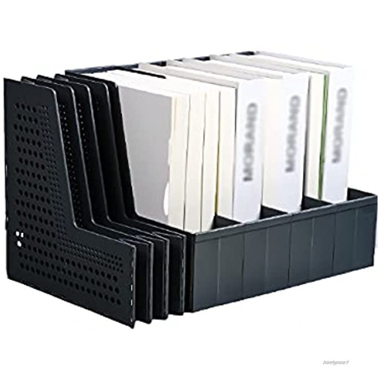WQXD Porte-Documents Pliables verticaux,Porte-Documents de Grande capacité Extensible à Quatre colonnes avec déflecteur,boîte de Rangement de fichiers de Bureau pupitre