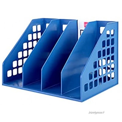 THHN Rack de Stockage de Magazines de fichiers de Bureau avec Quatre Compartiments de Grande capacité Verticales Plateaux de fichiers Support d'organisation de Bureau