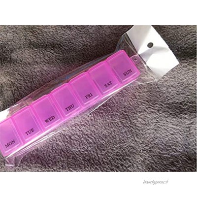 Étagères Armoire Nouvelles 7 Jours Mini médecine hebdomadaire Boîte Support de Stockage de conteneurs Cas Cas Pill Santé MJZHXM Color : Violet