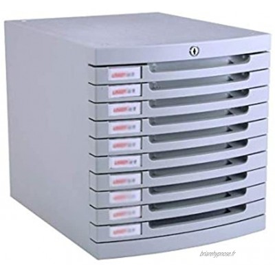 HYY-YY Trieur de tiroir de bureau à 8 couches verrouillables pour rangement de données 28,7 x 37,1 x 29 cm taille : 10 couches