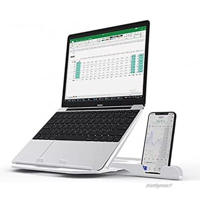 Yissone Réglable Bureau Portable Laptop Stand Riser avec Mobile Téléphone Titulaire pour La Maison Bureau de Travail