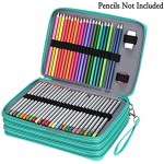 Sumnacon 200 Trousse de Crayon Sac à Crayon Couleur pour Dessinateur Professionnelle ou Amateur en PU Cuir vert Pas de crayon