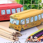 Trousse Crayons Grande Capacité YUESEN Trousse Anime 3pcs Bus Scolaire Sac Enfants étudiant Élève papeterie Pouch Pencil Case Scolaires Bureau Pour Garçon Fille Ado Étudiant