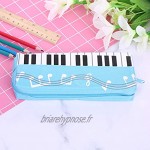 WT-YOGUET Trousse à crayons de grande capacité avec notes de musique et clavier de piano