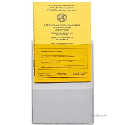 Étui pour carnet de Vaccin Standard à partir de 1992 93 x 130mm s.v.p. vérifier mesure en vinyle avec compartiment supplémentaire pour carte de rendez-vous ou carte de visite