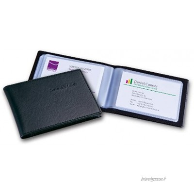 SIGEL VZ170 Porte-cartes de visite jusqu'à 40 cartes 9 x 5,8 cm similicuir noir