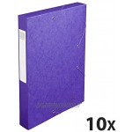 Exacompta Réf. 14015H 1 boîte de classement avec élastiques CARTOBOX Livrée à plat Dos de 4 cm Carte lustrée 7 10ème 600g m² Dimensions 25x33cm Format à classer A4 Coloris violet