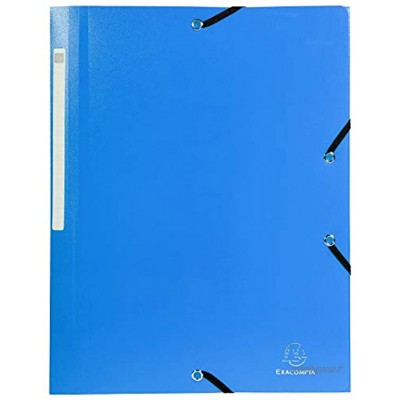 Exacompta Réf. 55802E Chemises élastiques 3 rabats en Polypropylène opaque A4 Bleu Clair