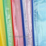 MMY-10 pcs Chemise Paquet Portefeuille Pochette en PVC Zip Document Dossier-Multicolore-Bleu,Vert,Blanc,Rouge,Jaune-A6