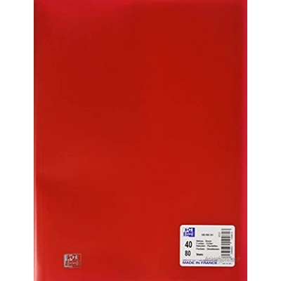 OXFORD Protège-Documents Initial A4 80 vues 40 Pochettes Couverture Polypro Rouge