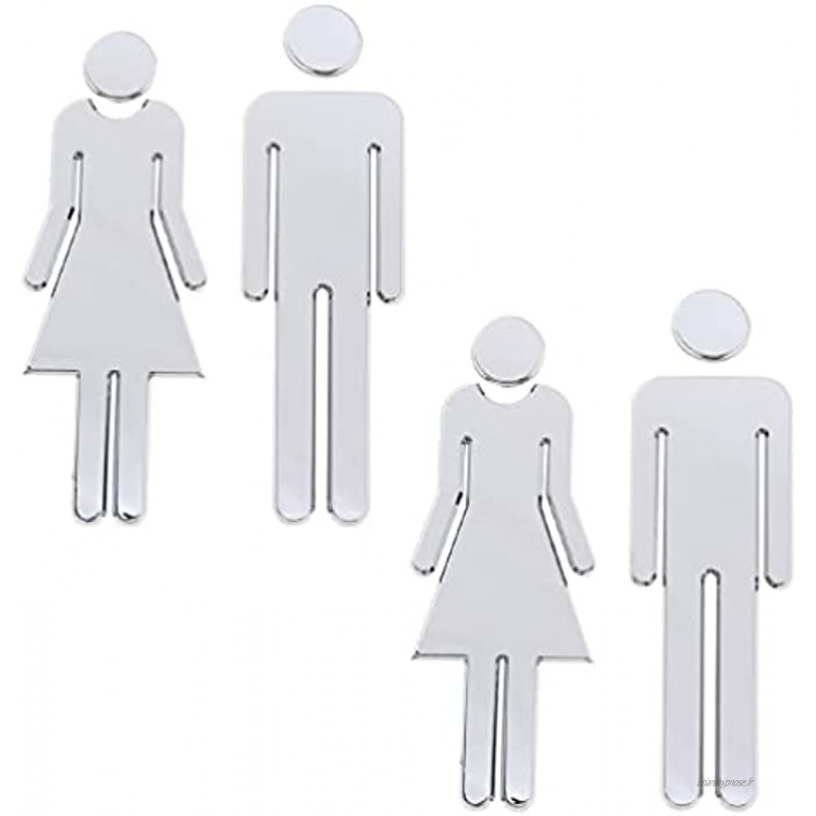 Happyyami Identification Hommes Femmes Porte Signe: 4Pcs Salle De Bains Porte Signalisation Toilettes Figure Signe pour Le Bureau D' Affaires Restaurant