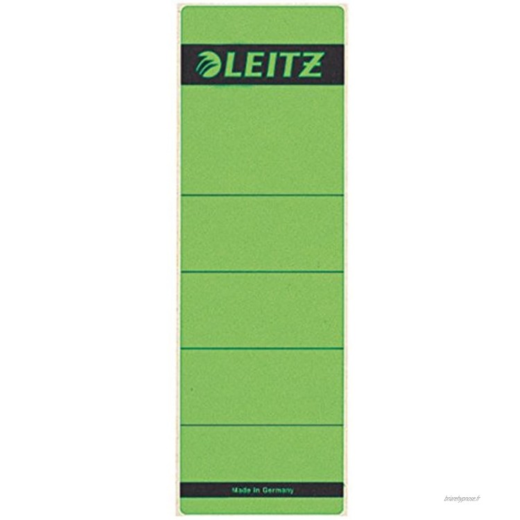 Leitz Étiquettes Self Adhesive pour Classeurs à Levier Couverture Papier et Dos 80 mm Large Court 61,5 x 192 mm Papier 16420055 Vert Lot de 10 Étiquettes