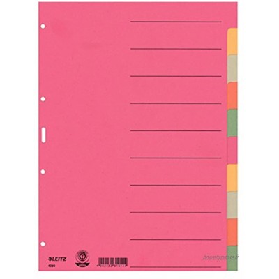 Esselte Leitz Carton Intercalaires format A4 carton 10 feuilles couleurs
