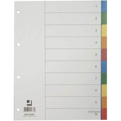 QCONNECT blankoRegister en plastique coloré a4 10 feuilles tab