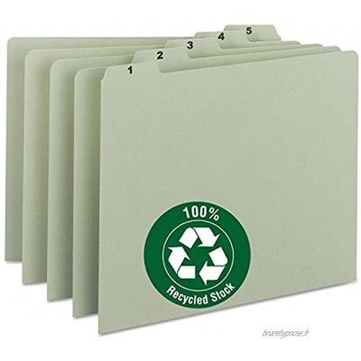Smead Recycled Top Tab File guides quotidienne 1 5 Tab la carte Lettre 31 par lot