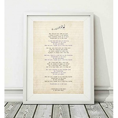 Didymus Co The Blue Nile – Tinseltown In The Rain – Poster chanson lyrique format A4 29,7 x 21 cm et A3 42 x 29,7 cm encadré avec support blanc