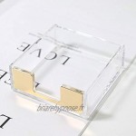MultiBey Ensemble de bureau en acrylique transparent avec porte-notes et dissolvants Outil pour bloc-notes Distributeur de fournitures scolaires Doré