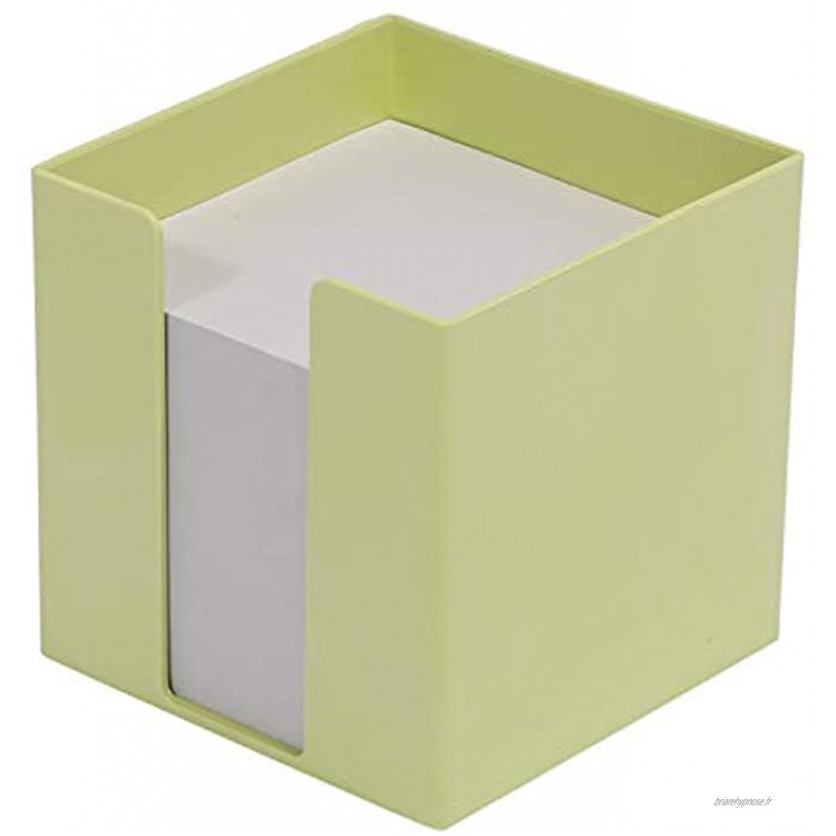 Zettelbox Boîte en plastique 95 x 95 x 95 mm ange bleu rempli de 700 feuilles de papier recyclé gris 80 g m² Verde vert clair