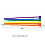 Lot de 1200 serre-câbles colorés de 100 mm Serre-câbles colorés En nylon de qualité supérieure Résistants aux UV
