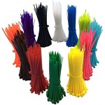 Lot de 1200 serre-câbles colorés de 100 mm Serre-câbles colorés En nylon de qualité supérieure Résistants aux UV