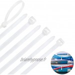 MEVZHH Attache Cable lien de serrage,collier de serrage,attache cable electrique,fixation cable bureau anti-ultraviolet résistant à la chaleur,Utilisé pour organiser les câbles 200*3.6mm Blanc