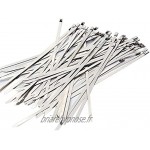 Yomiro Lot de 100 serre-câbles en acier inoxydable 300 mm Gestion des câbles Résistants aux UV Protection contre la chaleur Attache-câbles en métal