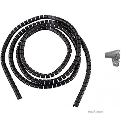 Câble Wrapper 2m 10mm Stockage De Fil Bien Rangé Organisateur De Câble Spiralé Zip Wrap en Plastique Noir