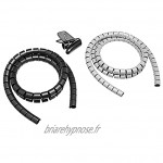 Commercial Lot de 2 Manchons de câbles 152,4 cm Noir et gris