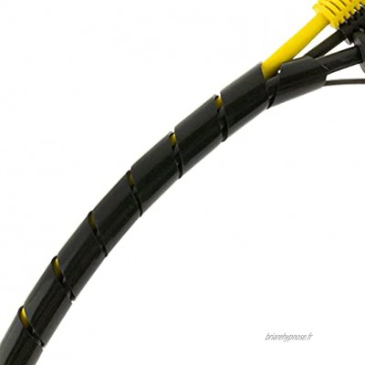SeKi Gaine Spirale Flexible de 4 à 50 mm 5 m Noir pour Relier des câbles